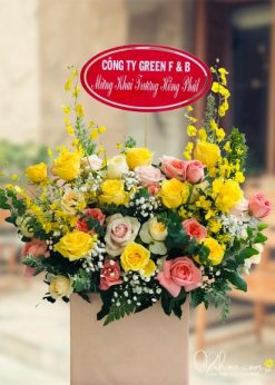 shop hoa tươi quận 12 - Giỏ hoa chúc mừng